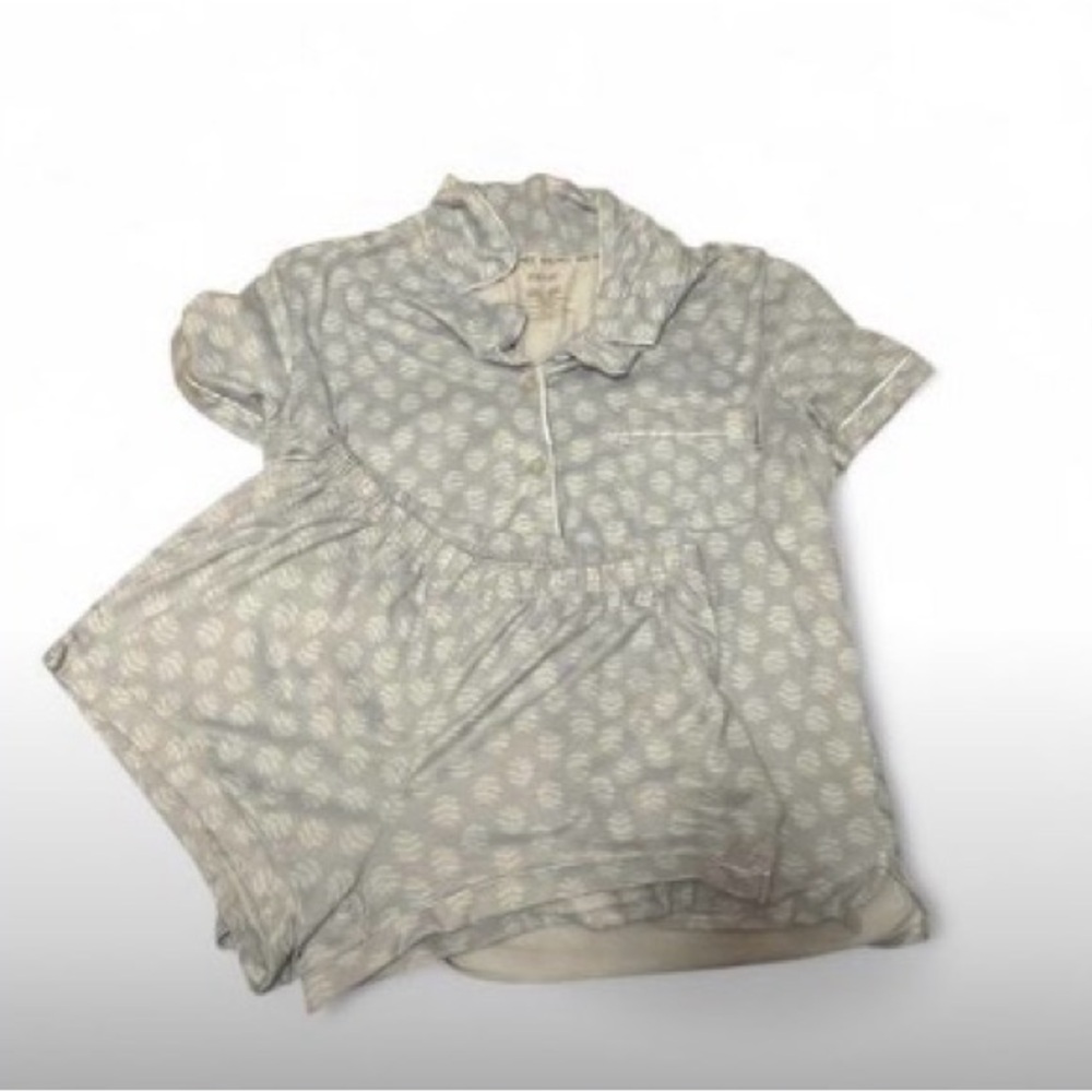 Nine West Light Blue and White Polka Dot Short Pajama Set